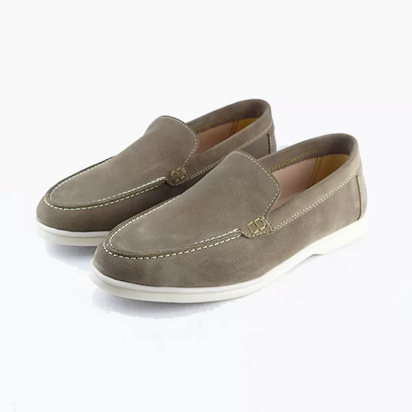 Mocassin pour homme 112 gris clair daim  ..........  sandale médicale femme confortable Maroc
